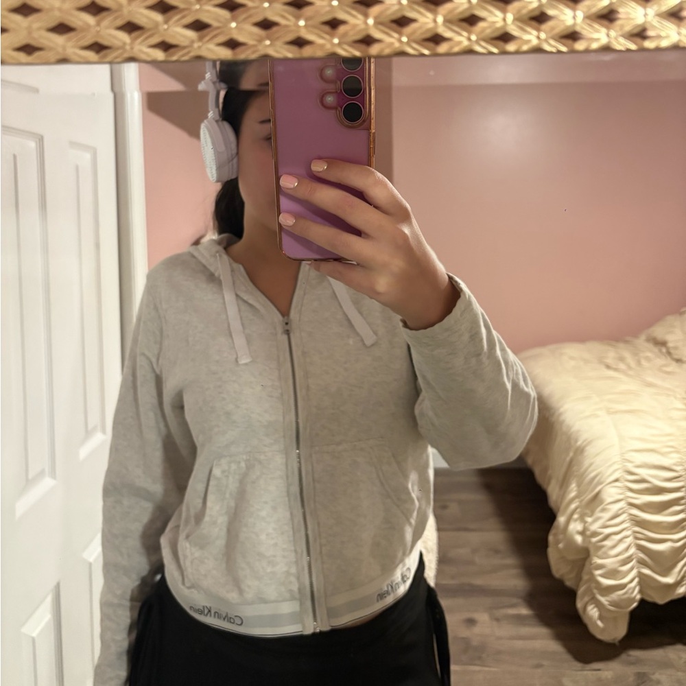 Calvin Klein Gray Zip-Up Hoodie